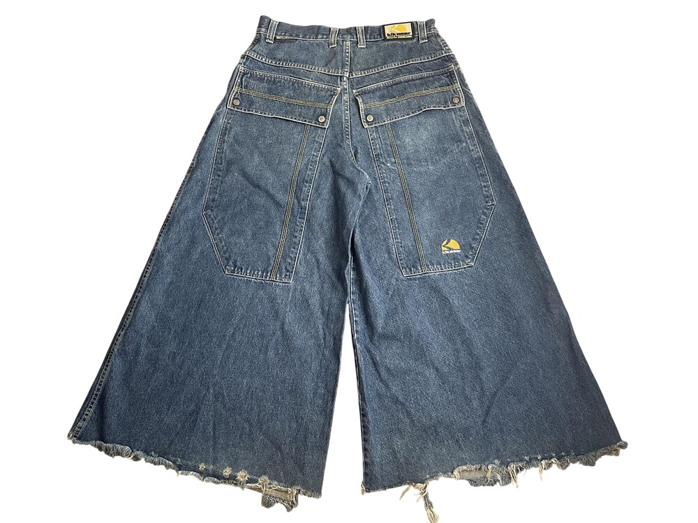 Vintage Kikwear Rising Sun Jeans Mens 33x30 Blue Wide Leg Baggy Denim Pants